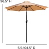image:imageFlash Furniture Lark 3 Piece Outdoor Patio Table Set  Natural Faux Teak Dining Table  35 Square Synthetic Teak Table with Umbrella Hole  Tan Umbrella with Base  Synthetic Teak Table Included Base Durable Construction Commercial UseTan