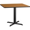image:imageFlash Furniture 42 Square Table and 33x33 XBase Mahogany  Table Height LaminateNatural