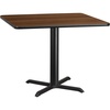 image:imageFlash Furniture 42 Square Table and 33x33 XBase Mahogany  Table Height LaminateWalnut