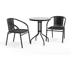 image:imageFlash Furniture 2375 in Rattan Round Table Black  Durable Construction Commercial Use