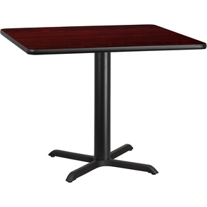 image:imageFlash Furniture 42 Square Table and 33x33 XBase Mahogany  Table Height LaminateMahogany