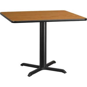 image:imageFlash Furniture 42 Square Table and 33x33 XBase Mahogany  Table Height LaminateNatural
