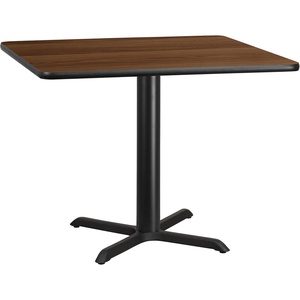 image:imageFlash Furniture 42 Square Table and 33x33 XBase Mahogany  Table Height LaminateWalnut