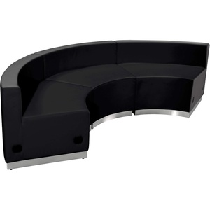 image:imageFlash Furniture HERCULES Alon Series Black LeatherSoft Reception Configuration 3 Pieces  Durable Construction Commercial UseBlack