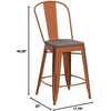 image:imageFlash Furniture Carly 24 High Copper Metal Counter Height Stool with Back and Wood Seat4