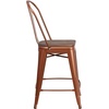 image:imageFlash Furniture Carly 24 High Copper Metal Counter Height Stool with Back and Wood Seat4
