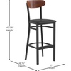 image:imageFlash Furniture Commercial Steel Barstool Blue 2PackWalnut Wood BackBlack Vinyl Seat