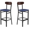 image:imageFlash Furniture Commercial Steel Barstool Blue 2PackWalnut Wood BackBlue Vinyl Seat