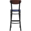 image:imageFlash Furniture Commercial Steel Barstool Blue 2PackWalnut Wood BackBlue Vinyl Seat