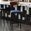 image:imageFlash Furniture Commercial Steel Barstool Blue 2PackWalnut Wood BackBlue Vinyl Seat