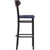 image:imageFlash Furniture Commercial Steel Barstool Blue 2PackWalnut Wood BackBlue Vinyl Seat