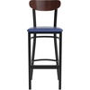 image:imageFlash Furniture Commercial Steel Barstool Blue 2PackWalnut Wood BackBlue Vinyl Seat