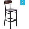 image:imageFlash Furniture Commercial Steel Barstool Blue 2PackWalnut Wood BackGray Vinyl Seat