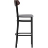 image:imageFlash Furniture Commercial Steel Barstool Blue 2PackWalnut Wood BackGray Vinyl Seat