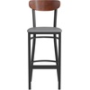 image:imageFlash Furniture Commercial Steel Barstool Blue 2PackWalnut Wood BackGray Vinyl Seat