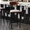 image:imageFlash Furniture Commercial Steel Barstool Blue 2PackWalnut Wood BackGray Vinyl Seat