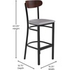 image:imageFlash Furniture Commercial Steel Barstool Blue 2PackWalnut Wood BackGray Vinyl Seat
