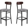 image:imageFlash Furniture Commercial Steel Barstool Blue 2PackWalnut Wood BackGray Vinyl Seat
