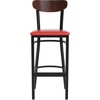 image:imageFlash Furniture Commercial Steel Barstool Blue 2PackWalnut Wood BackRed Vinyl Seat