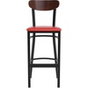 image:imageFlash Furniture Commercial Steel Barstool Blue 2PackWalnut Wood BackRed Vinyl Seat