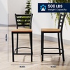 image:imageFlash Furniture Hercules Ladder Back Counter StoolWood Seat BKNAT