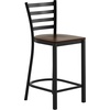 image:imageFlash Furniture Hercules Ladder Back Counter StoolWood Seat BlackMAH