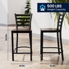 image:imageFlash Furniture Hercules Ladder Back Counter StoolWood Seat BlackMAH