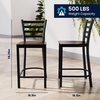 image:imageFlash Furniture Hercules Ladder Back Counter StoolWood Seat BlackWalnut