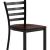 image:imageFlash Furniture Hercules Ladder Back Counter StoolWood Seat BlackWalnut