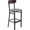 image:imageFlash Furniture Commercial Steel Barstool Blue 2PackWalnut Wood BackGray Vinyl Seat