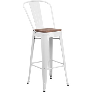 image:imageFlash Furniture Carly 24 High Copper Metal Counter Height Stool with Back and Wood Seat1