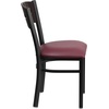 image:imageFlash Furniture 2 Pk HERCULES Series Black 3 Circle Back Metal Restaurant Chair  Walnut Wood Back Black Vinyl SeatBlackBurgundyWalnut