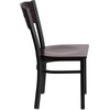 image:imageFlash Furniture 2 Pk HERCULES Series Black 3 Circle Back Metal Restaurant Chair  Walnut Wood Back Black Vinyl SeatBlackWalnut
