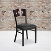 image:imageFlash Furniture 2 Pk HERCULES Series Black 3 Circle Back Metal Restaurant Chair  Walnut Wood Back Black Vinyl SeatWalnut Wood BackBlack Vinyl SeatBlack Metal Frame