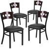 image:imageFlash Furniture 2 Pk HERCULES Series Black 3 Circle Back Metal Restaurant Chair  Walnut Wood Back Black Vinyl SeatWalnut Wood BackBlack Vinyl SeatBlack Metal Frame