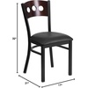 image:imageFlash Furniture 2 Pk HERCULES Series Black 3 Circle Back Metal Restaurant Chair  Walnut Wood Back Black Vinyl SeatWalnut Wood BackBlack Vinyl SeatBlack Metal Frame