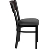 image:imageFlash Furniture 2 Pk HERCULES Series Black 3 Circle Back Metal Restaurant Chair  Walnut Wood Back Black Vinyl SeatWalnut Wood BackBurgundy Vinyl SeatBlack Metal Frame