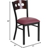 image:imageFlash Furniture 2 Pk HERCULES Series Black 3 Circle Back Metal Restaurant Chair  Walnut Wood Back Black Vinyl SeatWalnut Wood BackBurgundy Vinyl SeatBlack Metal Frame