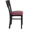 image:imageFlash Furniture 2 Pk HERCULES Series Black 3 Circle Back Metal Restaurant Chair  Walnut Wood Back Black Vinyl SeatWalnut Wood BackBurgundy Vinyl SeatBlack Metal Frame