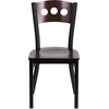 image:imageFlash Furniture 2 Pk HERCULES Series Black 3 Circle Back Metal Restaurant Chair  Walnut Wood Back Black Vinyl SeatWalnut Wood BackWalnut Wood SeatBlack Metal Frame
