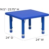 image:imageFlash Furniture 24 in Plastic Square Activity Table with 4 Chairs NaturalBlue