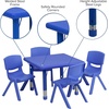 image:imageFlash Furniture 24 in Plastic Square Activity Table with 4 Chairs NaturalBlue
