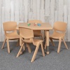 image:imageFlash Furniture 24 in Plastic Square Activity Table with 4 Chairs NaturalNatural