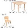 image:imageFlash Furniture 24 in Plastic Square Activity Table with 4 Chairs NaturalNatural
