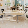 image:imageFlash Furniture 60 Flower Adjustable Activity Table White Short LegsLight Natural