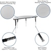 image:imageFlash Furniture 60 Half Circle Wave Collaborative Grey Thermal Laminate Activity Table  Standard Height Adjustable LegsGrey