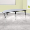 image:imageFlash Furniture 60 Half Circle Wave Collaborative Grey Thermal Laminate Activity Table  Standard Height Adjustable LegsGrey