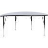 image:imageFlash Furniture 60 Half Circle Wave Collaborative Grey Thermal Laminate Activity Table  Standard Height Adjustable LegsGrey