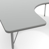 image:imageFlash Furniture 66 x 60 Horseshoe Activity Table Light Gray Short LegsGrey