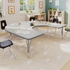 image:imageFlash Furniture 66 x 60 Horseshoe Activity Table Light Gray Short LegsLight Gray